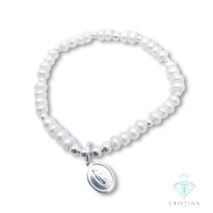 Pulsera Fe Perlada - Virgen Milagrosa